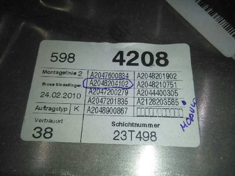 Elevalunas Delantero Derecho para Mercedes-Benz Clase C (W204) Berlina