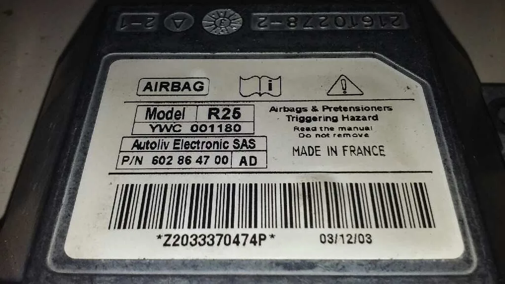 Centralita Airbag para Mg Mg Zr (F/Rf)