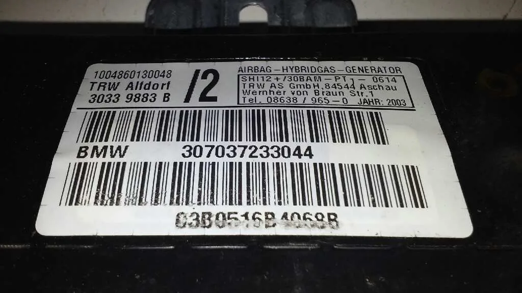 Airbag Lateral Izquierdo para Bmw Serie 3 Coupe (E46)