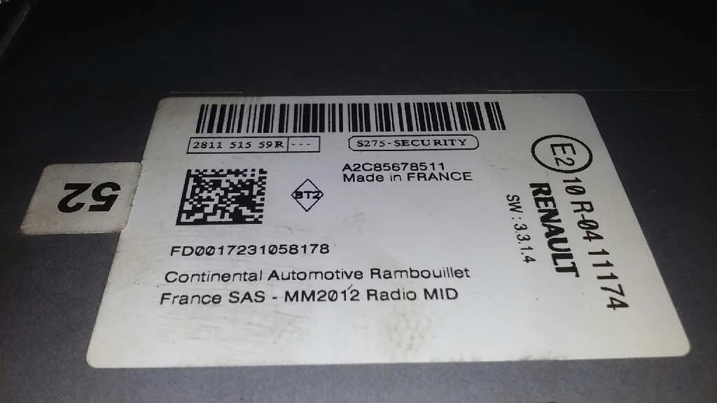 Sistema Audio / Radio Cd para Renault Captur