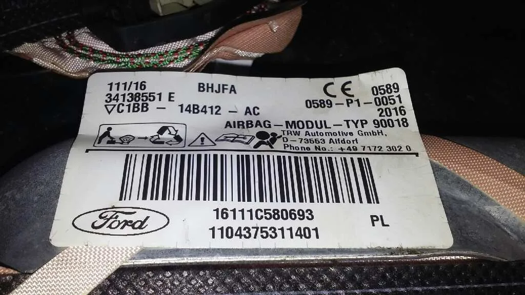 Airbag Cortina Delantero Izquierdo para Ford Fiesta (Ccn)