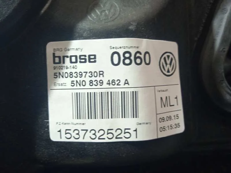 Elevalunas Trasero Derecho para Volkswagen Tiguan (5N2)