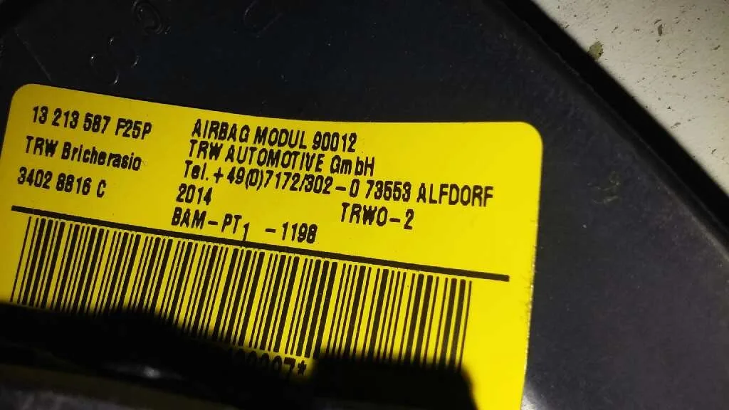 Airbag Lateral Derecho para Opel Corsa D
