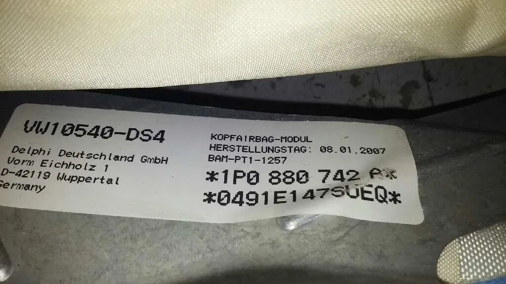 Airbag Cortina Delantero Derecho para Seat Leon (1P1)
