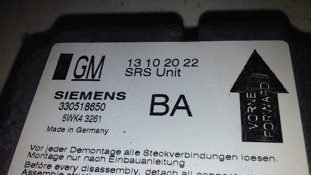 Centralita Airbag para Opel Vectra C Berlina