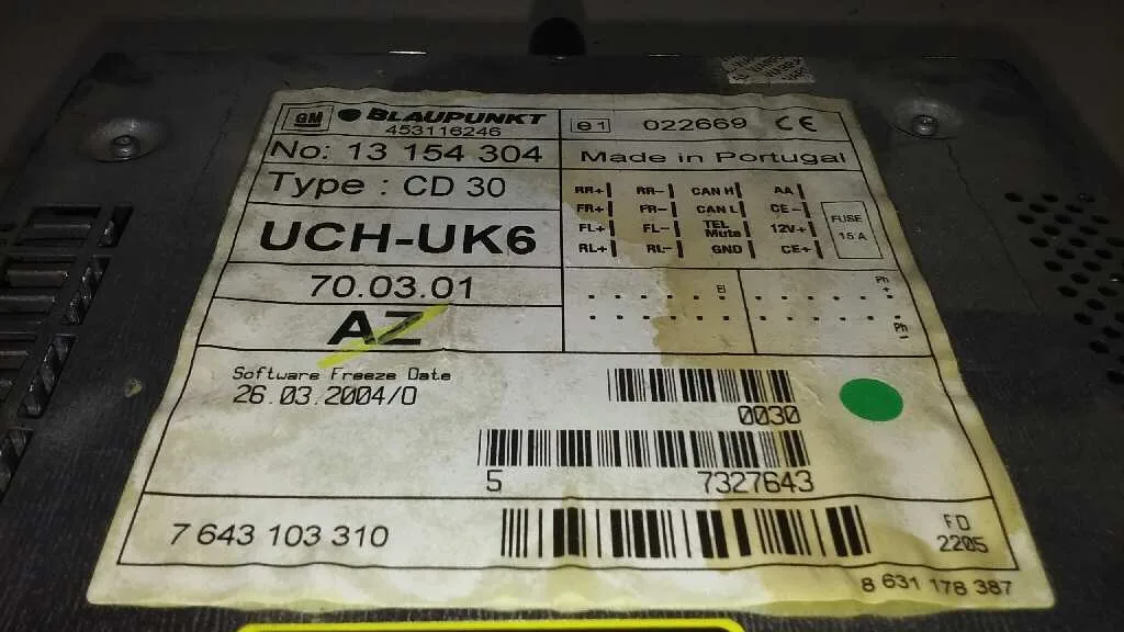 Sistema Audio / Radio Cd para Opel Astra H Berlina