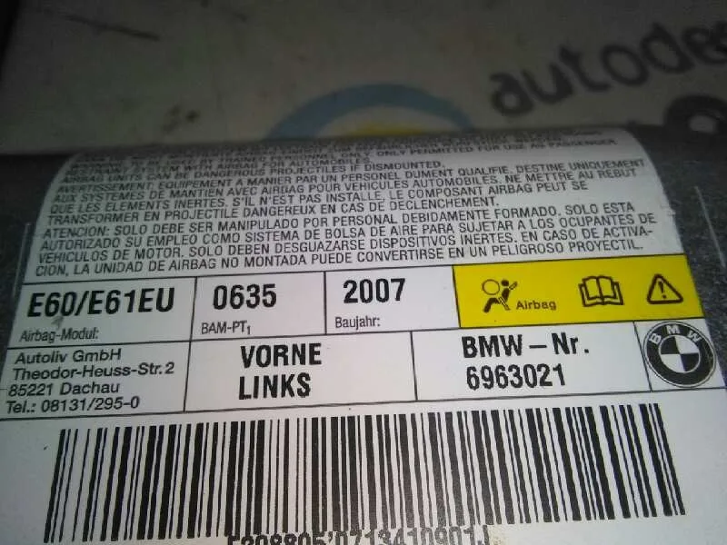 Airbag Lateral Delantero Izquierdo para Bmw Serie 5 Berlina (E60)