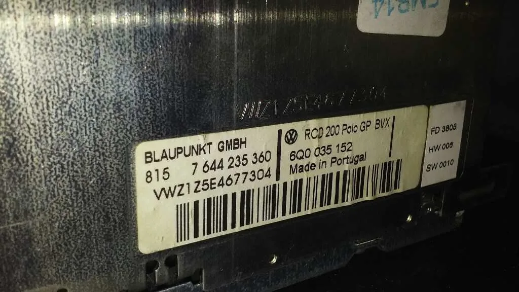 Sistema Audio / Radio Cd para Volkswagen Polo (9N3)