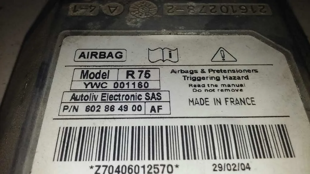 Centralita Airbag para Mg Serie 75 (J/Rj)