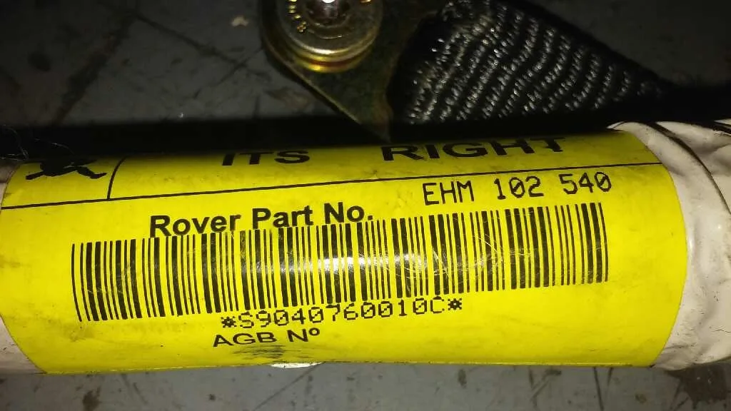 Airbag Cortina Delantero Derecho para Mg Serie 75 (J/Rj)