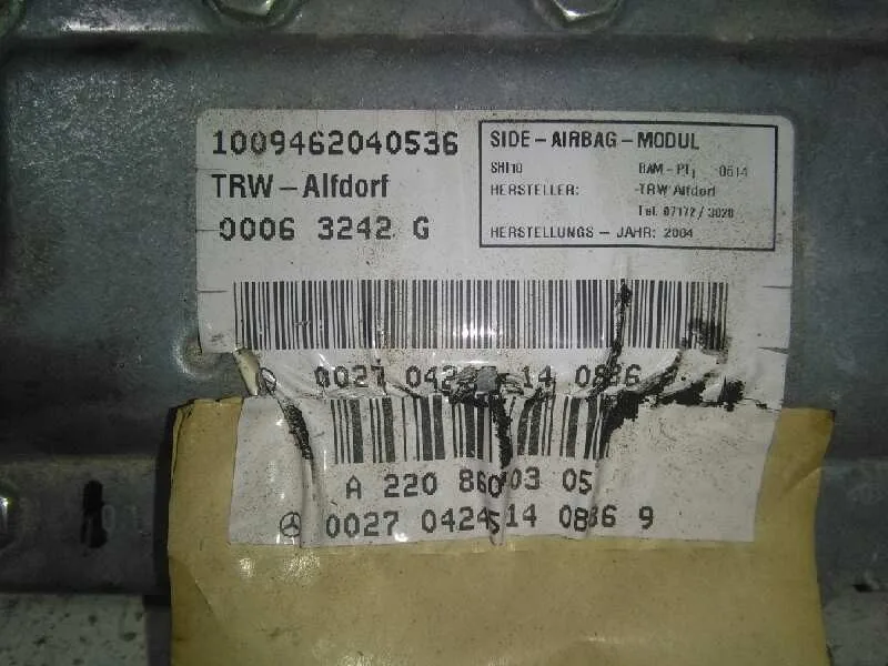 Airbag Lateral Trasero Izquierdo para Mercedes-Benz Clase S (W220) Berlina