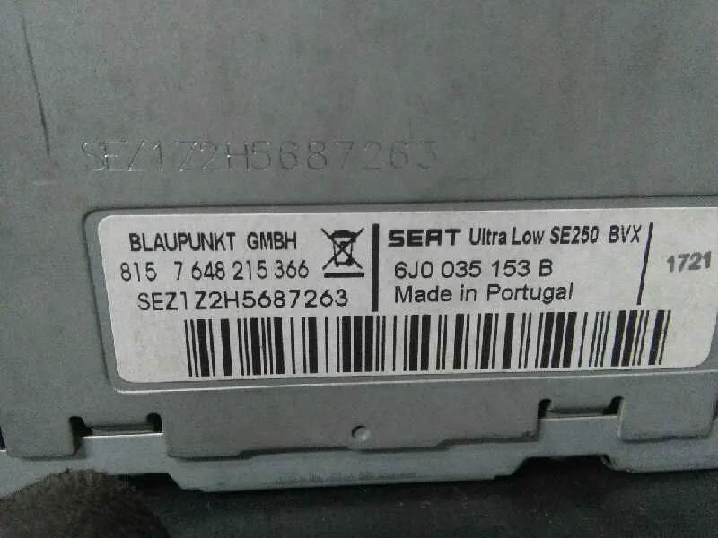 Sistema Audio / Radio Cd para Seat Ibiza (6J5)