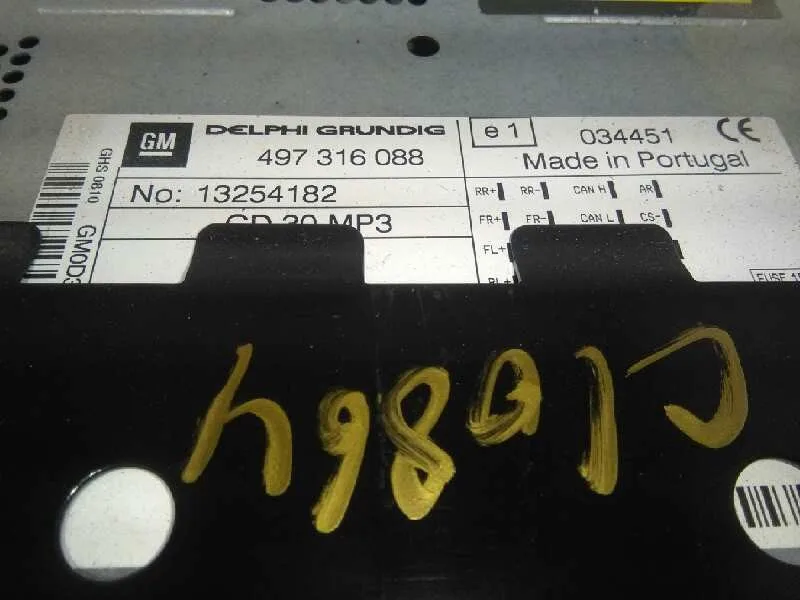Sistema Audio / Radio Cd para Opel Corsa D