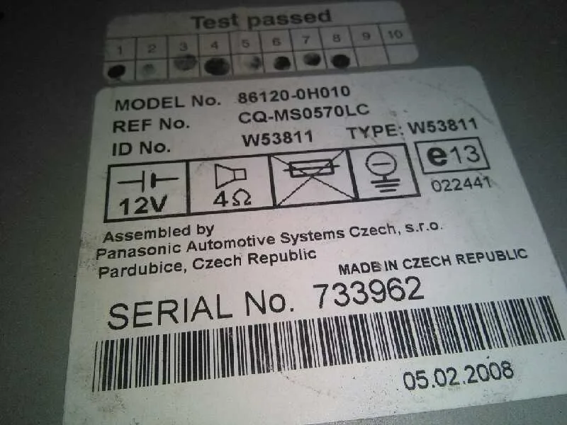 Sistema Audio / Radio Cd para Toyota Aygo (Kgb/Wnb)