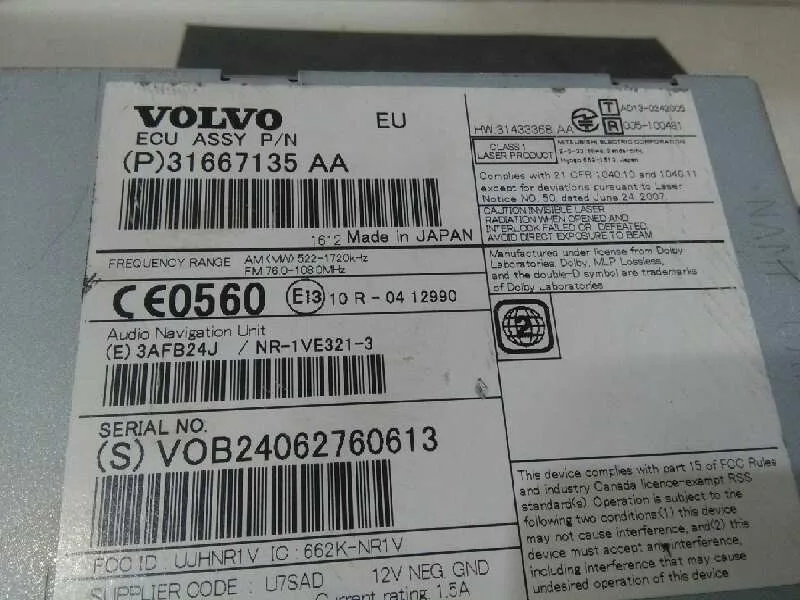 Sistema Audio / Radio Cd para Volvo V40