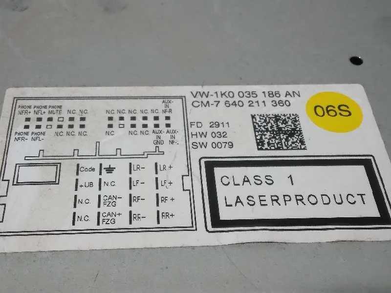 Sistema Audio / Radio Cd para Volkswagen Touran (1T3)