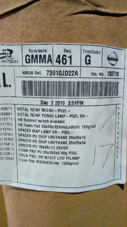 Techo Interior para Nissan Qashqai (J10)