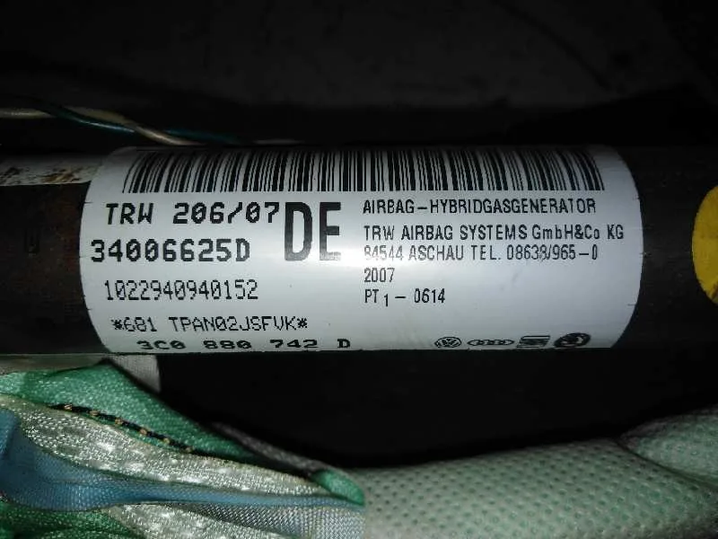 Airbag Cortina Delantero Derecho para Volkswagen Passat Berlina (3C2)