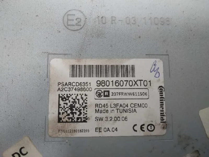 Sistema Audio / Radio Cd para Citroën C3 Picasso