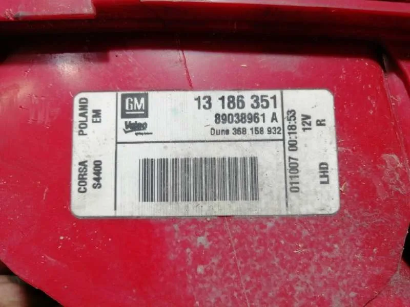 Piloto Trasero Derecho para Opel Corsa D