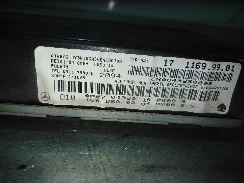 Airbag Delantero Derecho para Mercedes-Benz Vaneo (W414) Furgoneta Compacta