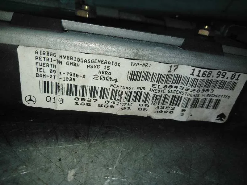 Airbag Delantero Izquierdo para Mercedes-Benz Vaneo (W414) Furgoneta Compacta
