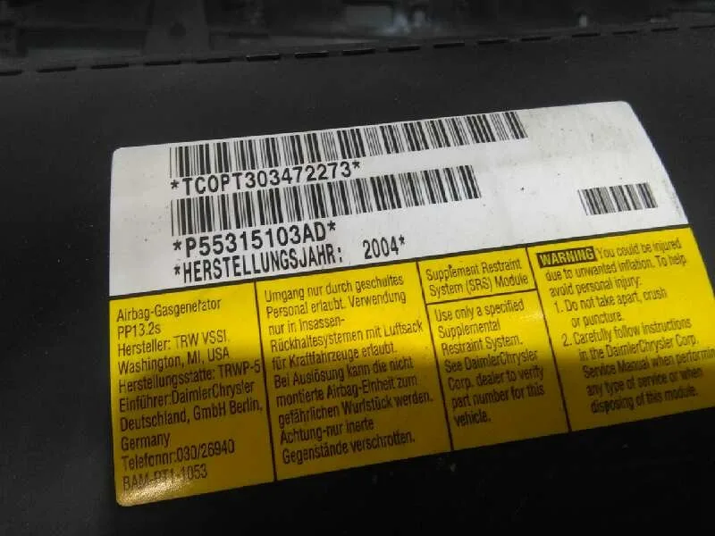Airbag Delantero Derecho para Chrysler Jeep Cherokee (Kj)
