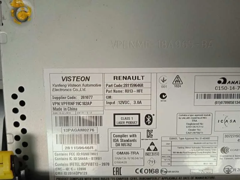 Sistema Audio / Radio Cd para Renault Kadjar