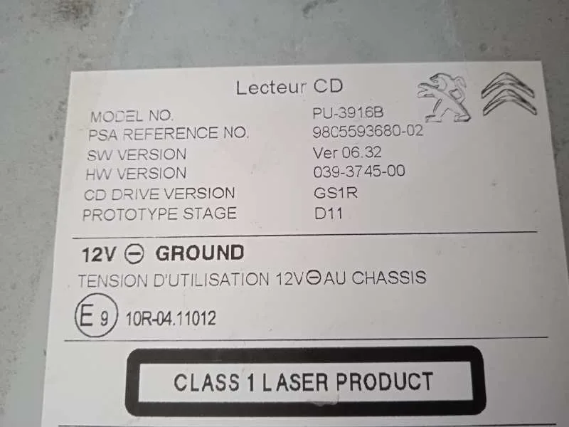 Sistema Audio / Radio Cd para Peugeot 308