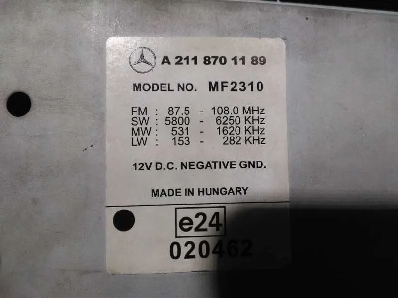 Sistema Audio / Radio Cd para Mercedes-Benz Clase E (W211) Familiar