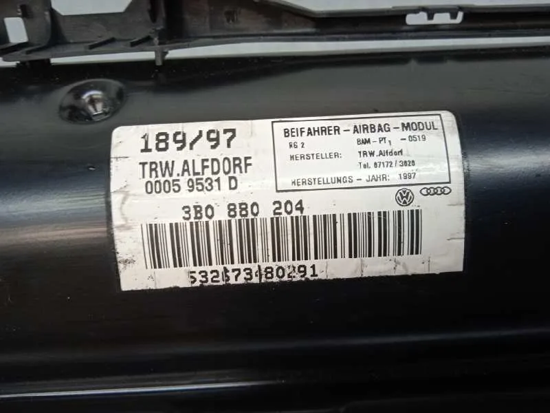 Airbag Delantero Derecho para Volkswagen Passat Berlina (3B2)