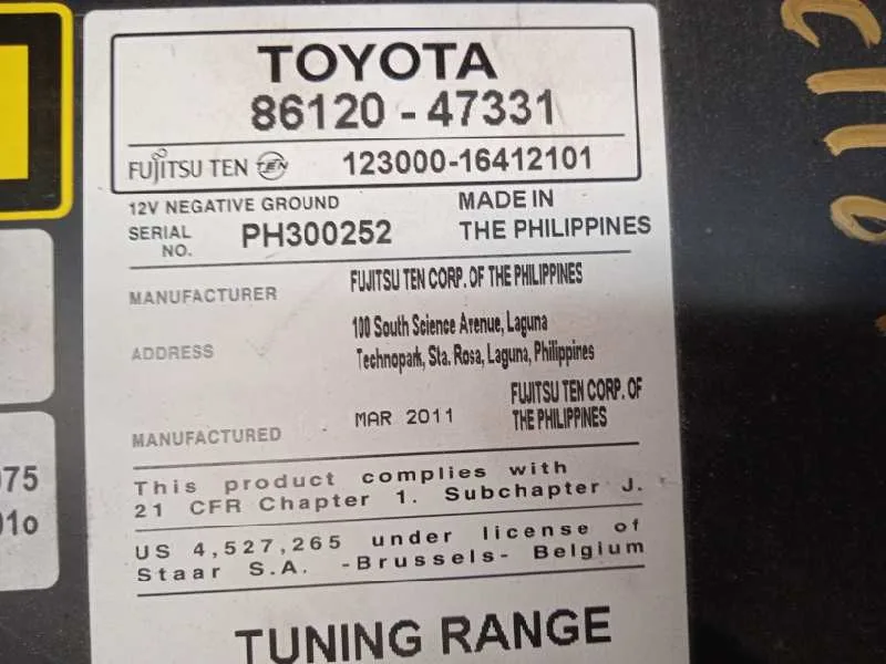 Sistema Audio / Radio Cd para Toyota Prius (Nhw30)