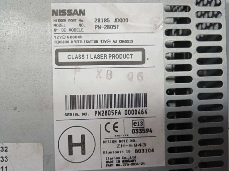Sistema Audio / Radio Cd para Nissan Qashqai (J10)