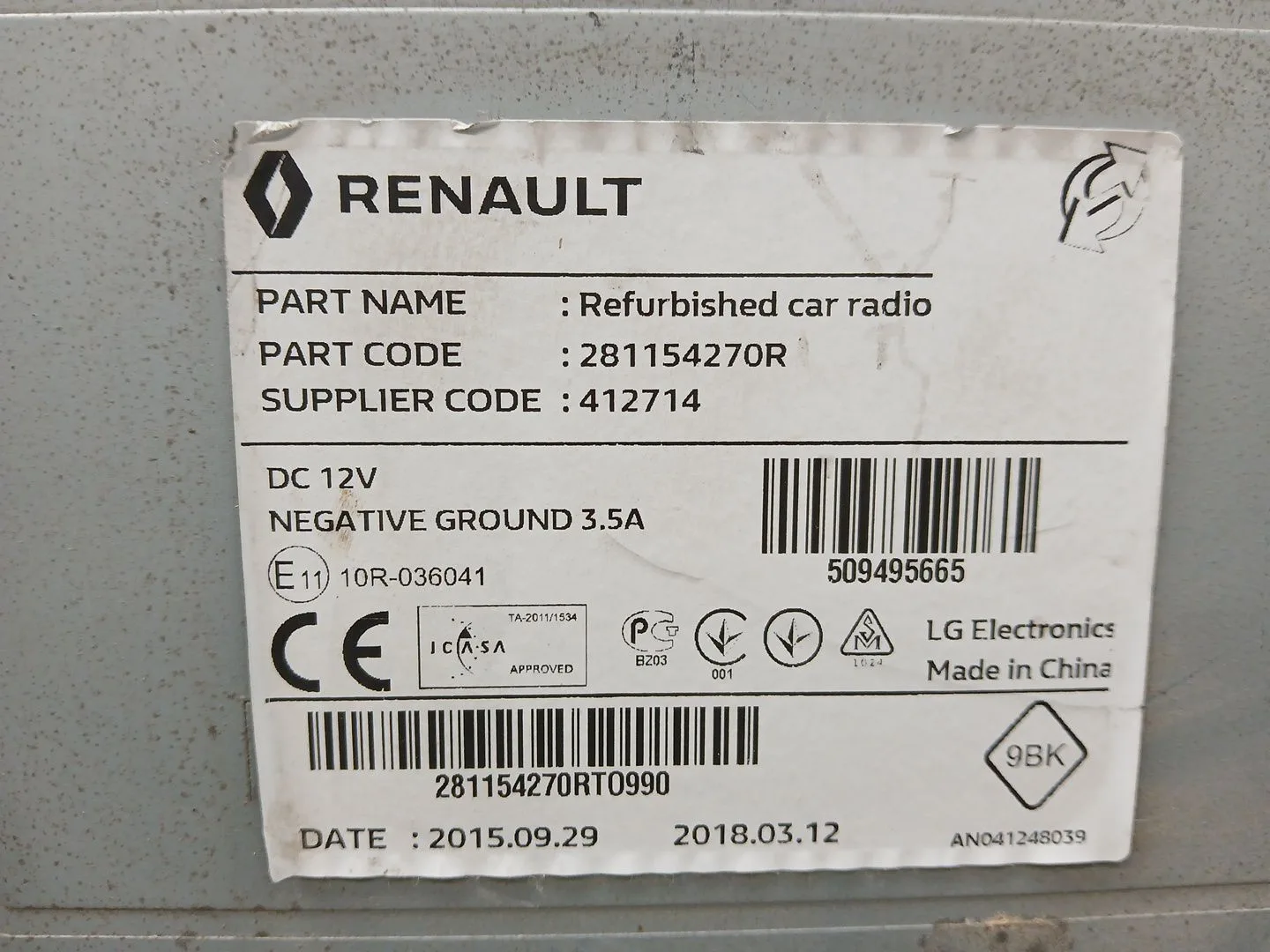Sistema Audio / Radio Cd para Renault Captur
