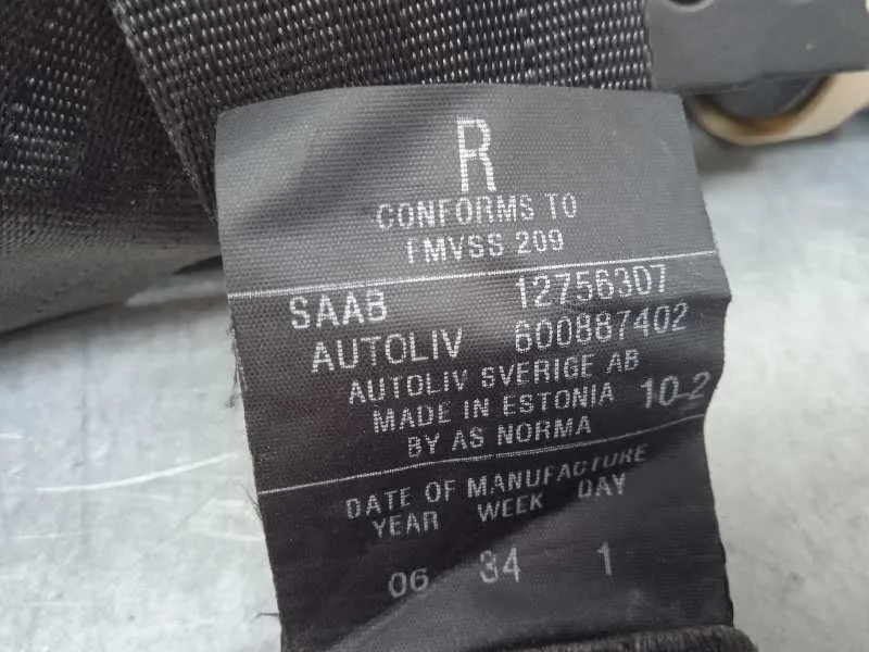 Cinturon Seguridad Delantero Derecho para Saab 9-5 Berlina