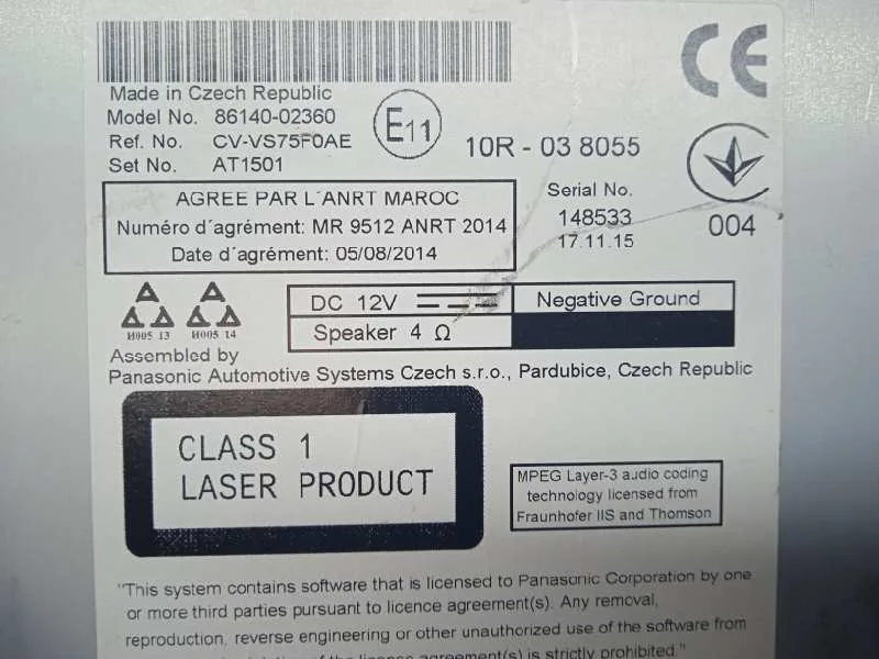 Sistema Audio / Radio Cd para Toyota Auris