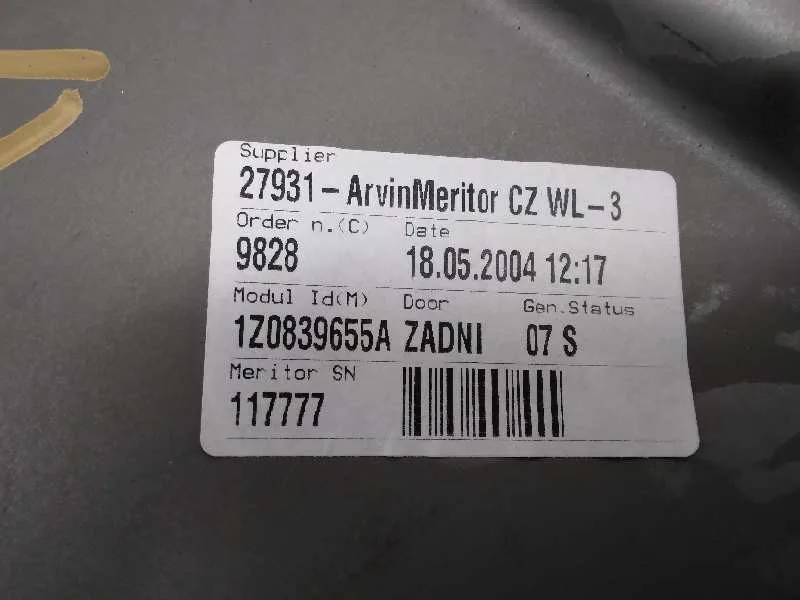 Elevalunas Trasero Izquierdo para Skoda Octavia Berlina (1Z3)