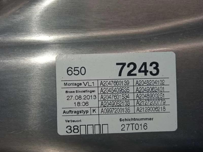 Elevalunas Delantero Izquierdo para Mercedes-Benz Clase C (W204) Lim.
