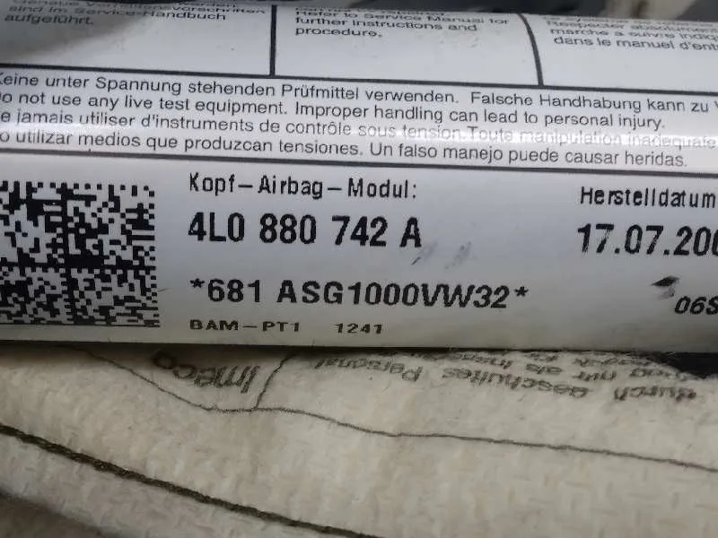 Airbag Cortina Delantero Derecho para Audi Q7 (4L)