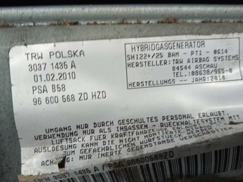 Airbag Delantero Izquierdo para Citroën C4 Picasso