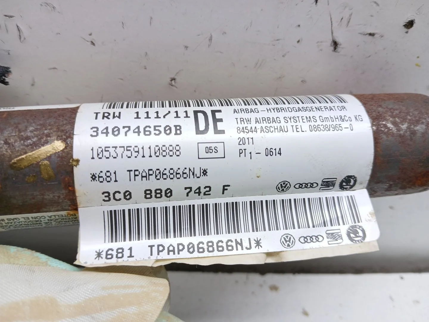 Airbag Cortina Delantero Derecho para Volkswagen Passat Lim. (362)