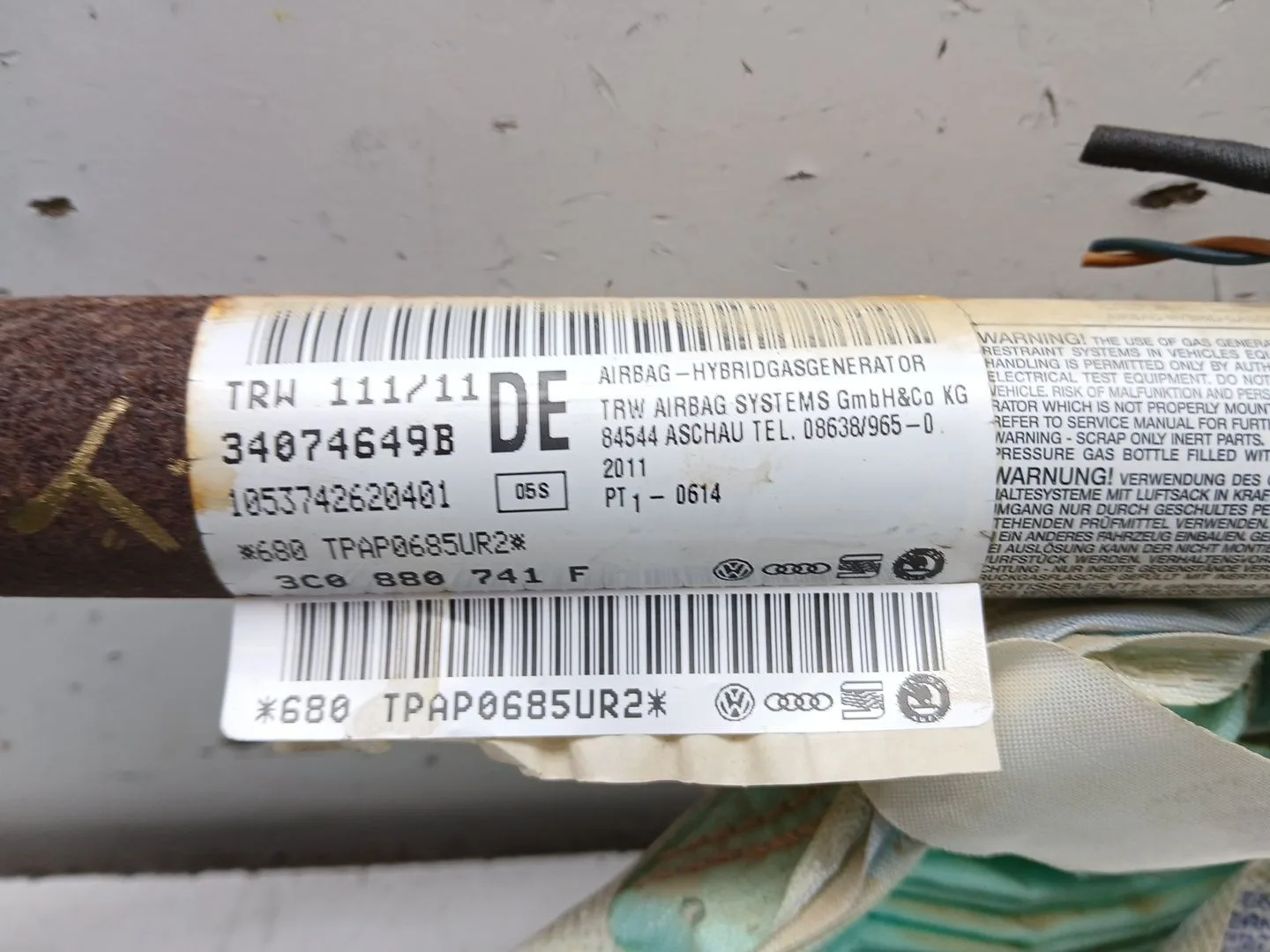 Airbag Cortina Delantero Izquierdo para Volkswagen Passat Lim. (362)