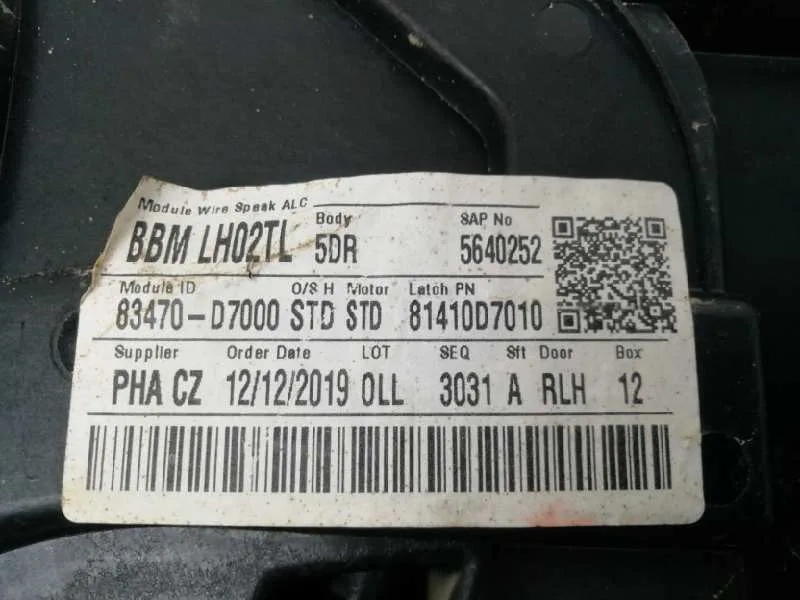 Elevalunas Trasero Izquierdo para Hyundai Tucson
