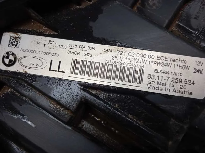 Faro Derecho para Bmw Serie 3 Lim. (F30)