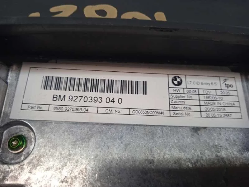Pantalla Multifuncion para Bmw Serie 3 Lim. (F30)
