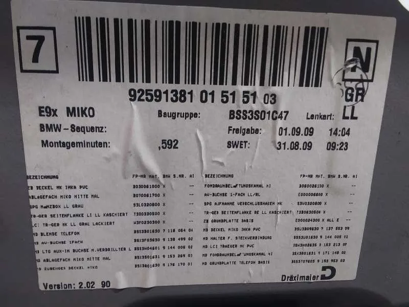 Apoyabrazos Central para Bmw Serie 3 Berlina (E90)