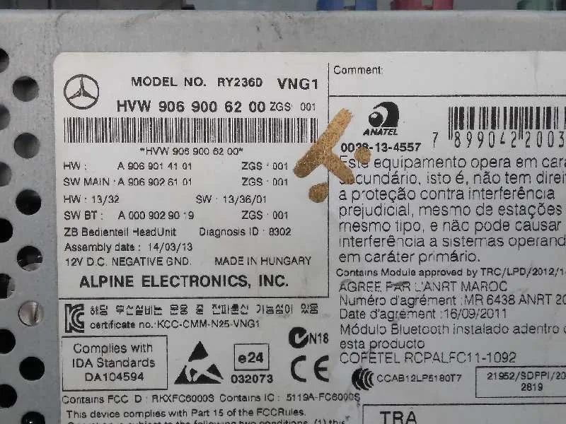 Sistema Audio / Radio Cd para Volkswagen Crafter Caja Cerrada