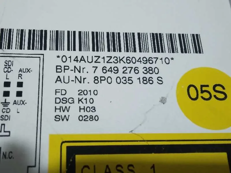 Sistema Audio / Radio Cd para Audi A3 Sportback (8P)