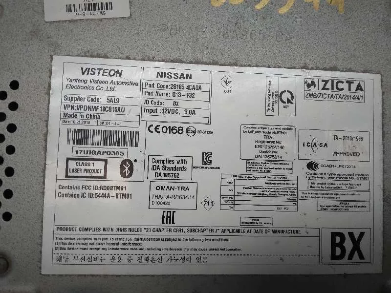 Sistema Audio / Radio Cd para Nissan Qashqai (J11)