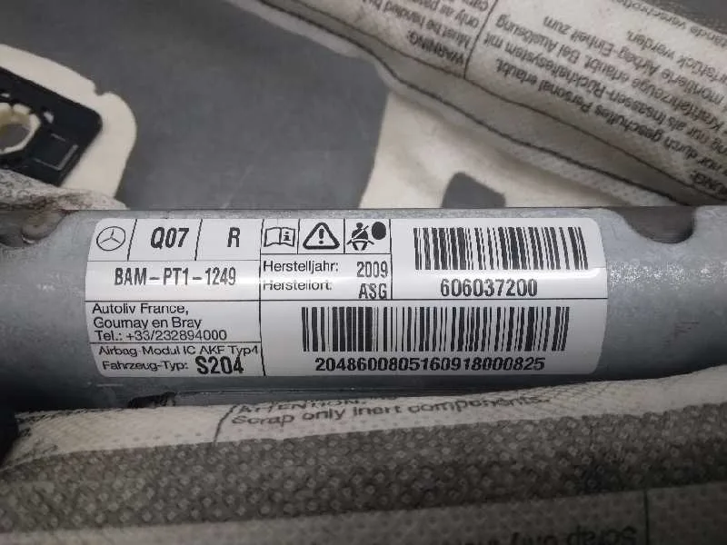 Airbag Cortina Delantero Derecho para Mercedes-Benz Clase C (W204) Familiar